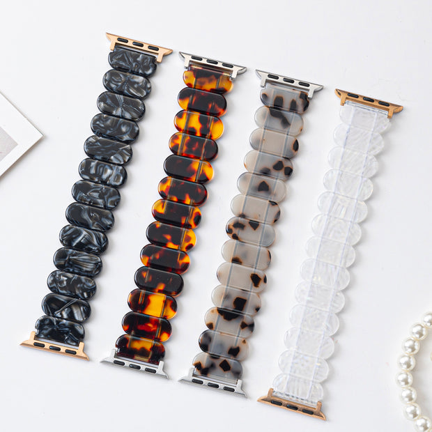 Black Marble Elastic Resin Apple Watch Strap – 1302 Watch Co display picture 2