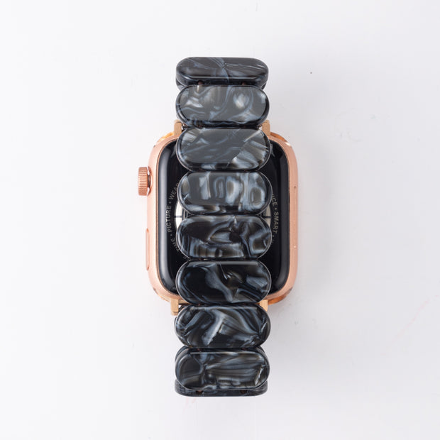 Black Marble Elastic Resin Apple Watch Strap – 1302 Watch Co display picture 1