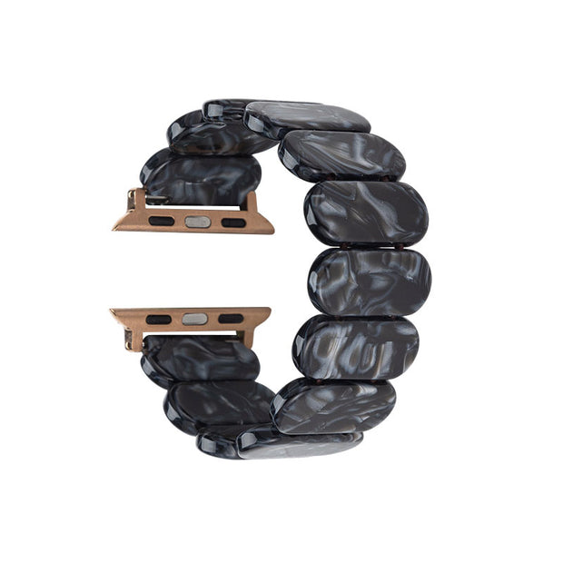Black Marble Elastic Resin Apple Watch Strap – 1302 Watch Co display picture 3