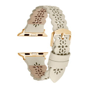 Beige Matte Lace Leather Strap / Rose Gold Buckle - 38mm, 40mm