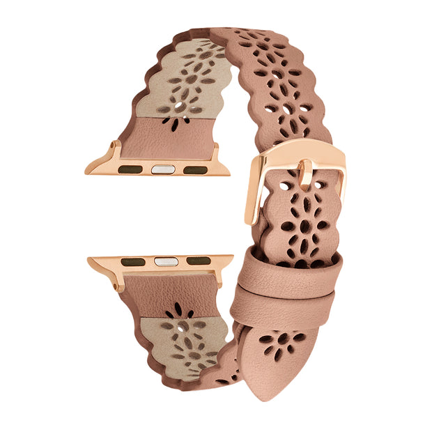 Nude Lace Leather Strap / Rose Gold Buckle - 38mm, 40mm