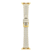 Beige Matte Lace Leather Strap / Gold Buckle - 38mm, 40mm