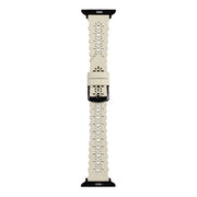 Beige Matte Lace Leather Strap / Black Buckle - 38mm, 40mm