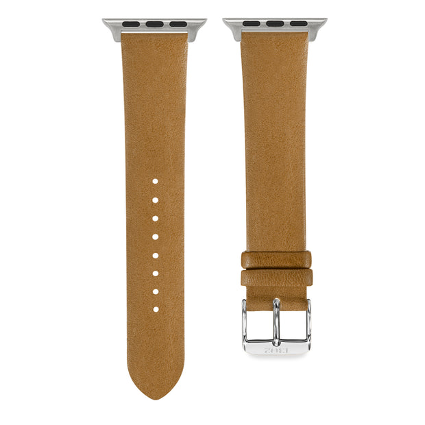 Beige Vegetable Tanned / Silver Buckle - 38mm, 40mm, 42mm, 44mm