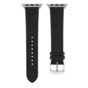 Black Vegetable Tanned / Silver Buckle - 38mm, 40mm, 42mm, 44mm
