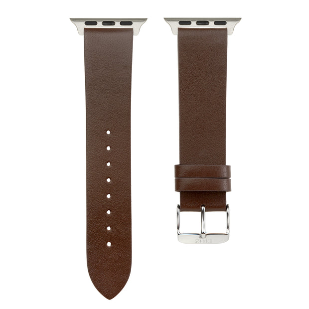 Chocolate Textured / Silver Buckle - 42mm, 44mm