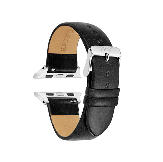 Black Vegetable Tanned / Silver Buckle - 38mm, 40mm, 42mm, 44mm