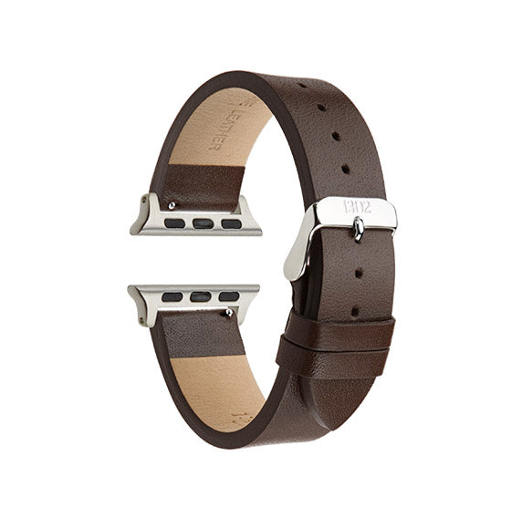 Chocolate Textured / Silver Buckle - 42mm, 44mm