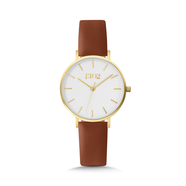 Gold Case / White Textured Dial