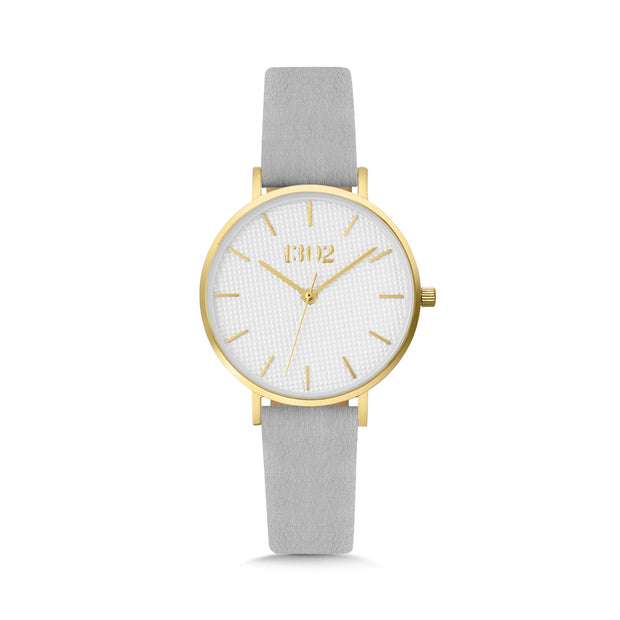 Gold Case / White Textured Dial