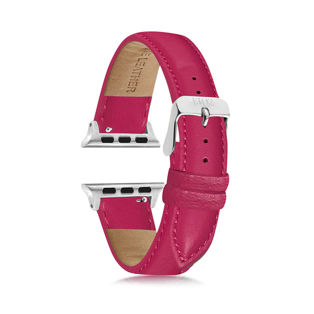Stitched Hot Pink Apple Watch Strap  - 38mm, 40mm, 41mm