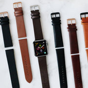 Black Vegetable Tanned / Black Buckle - 38mm, 40mm, 42mm, 44mm