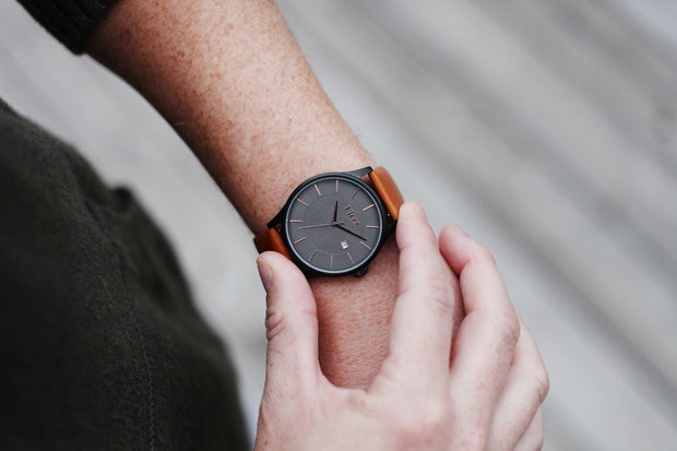 Black Case / Grey and Rose Gold Dial