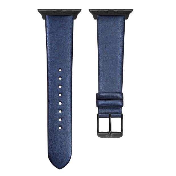 Dark Blue Shimmer Strap / Space Grey Buckle - 38mm, 40mm