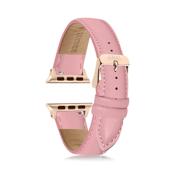 Stitched Light Pink Apple Watch Strap - 38mm, 40mm, 41mm – 1302