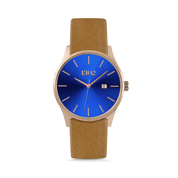 Rose Gold Case / Blue Dial