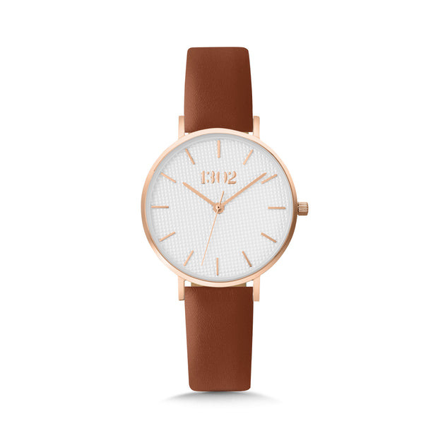 Rose Gold Case / White Textured Dial