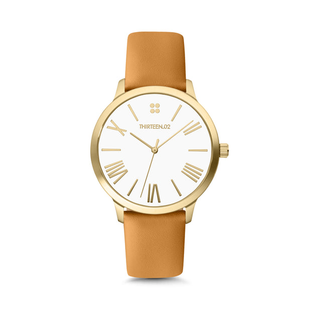 Gold Case / White Dial with Roman Numerals