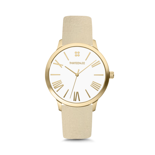 Gold Case / White Dial with Roman Numerals