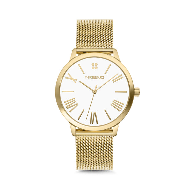 Gold Case / White Dial with Roman Numerals