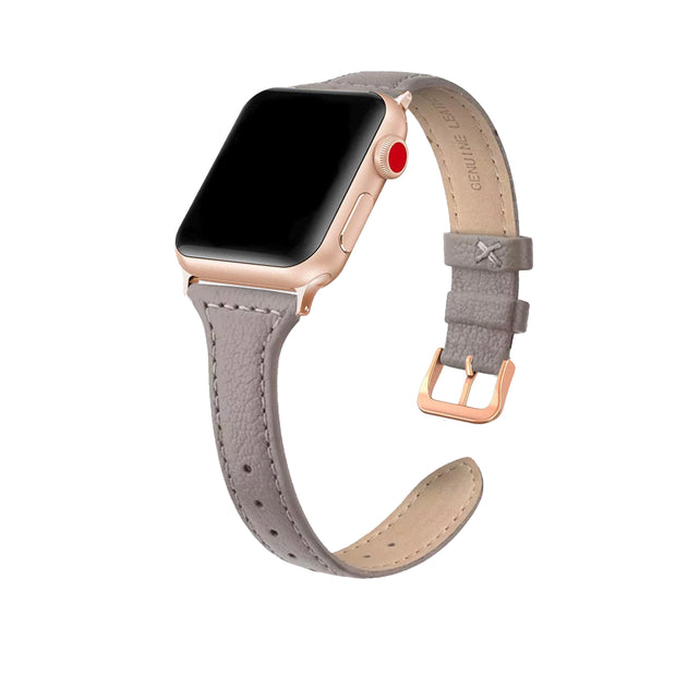 Taupe Slim Strap / Rose Gold Buckle - 38mm, 40mm, 42mm, 44mm