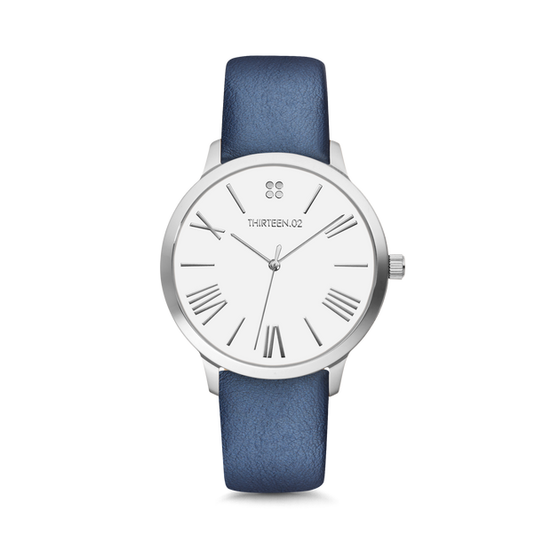 Silver Case / White Dial with Roman Numerals