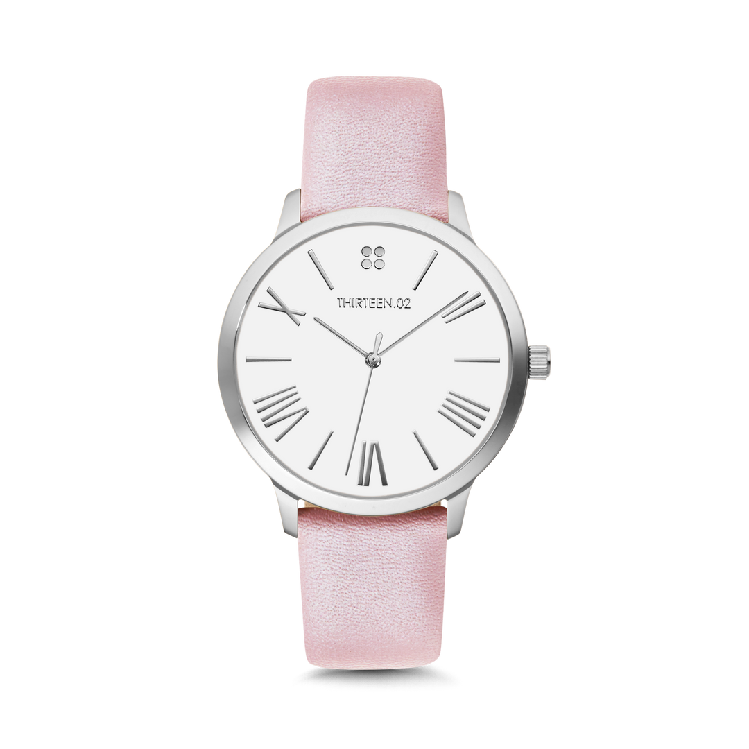 Silver Case / White Dial with Roman Numerals – 1302 Watch Co.