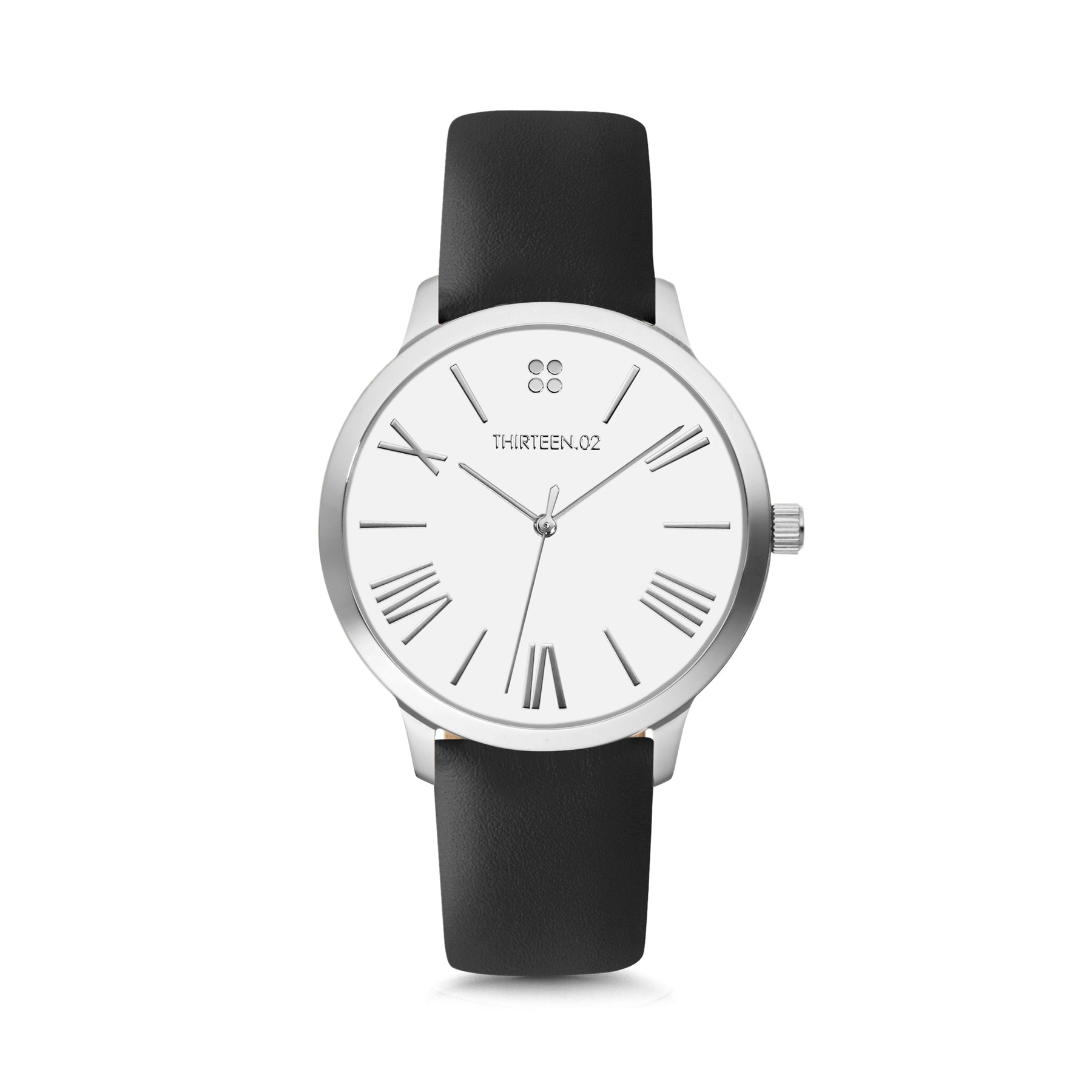 Silver Case / White Dial with Roman Numerals – 1302 Watch Co