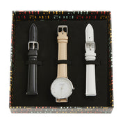 Gift Set: Women's 32mm Silver Watch + 2 Extra Bands